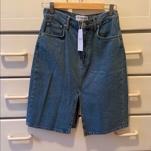 NWT. 10 Crosby Derek Lam Sutton Vintage Denim Skirt
